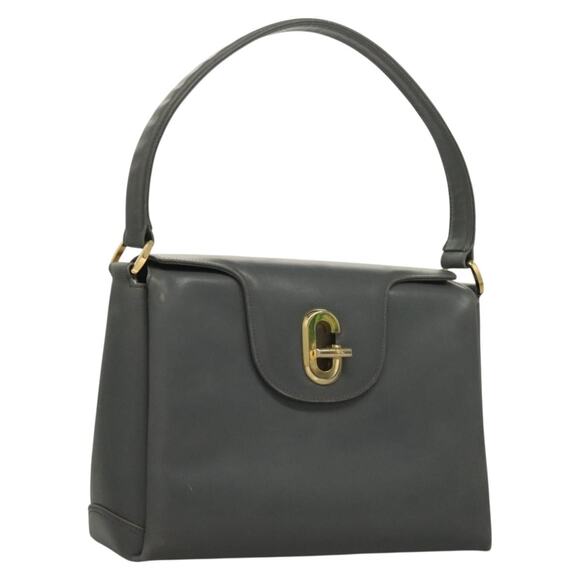 GUCCI Hand Bag Leather Gray Silver - Picture 1 of 16